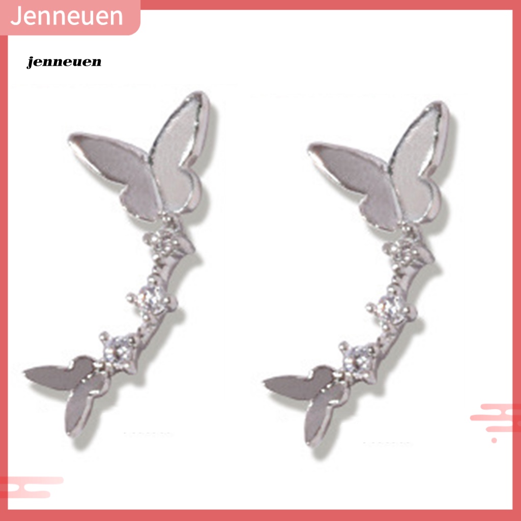 Set 2 Hộp Phụ Kiện Trang Trí Móng Tay Hình Bướm Lấp Lánh DIY