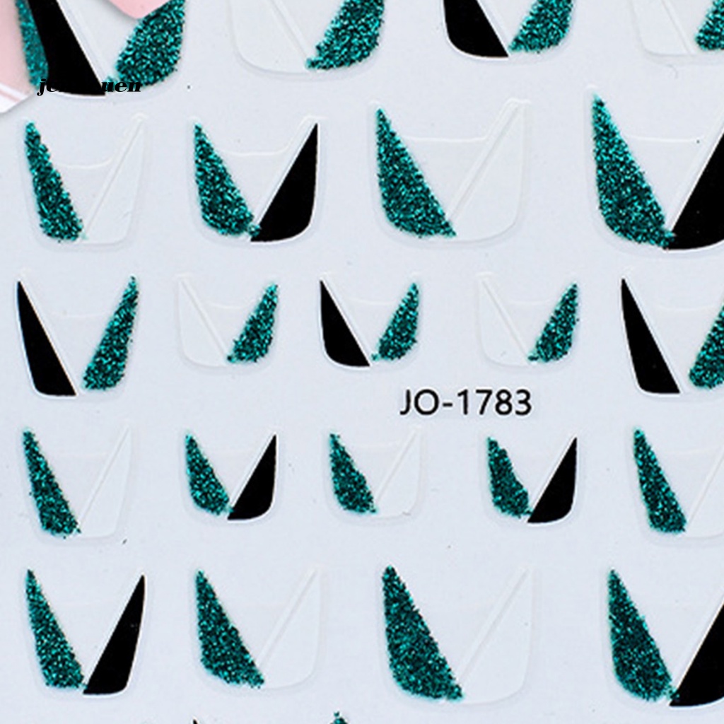 Nhãn Dán Trang Trí Móng Tay Tự Dính Lấp Lánh Kiểu Pháp