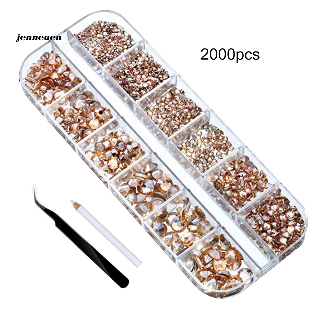 1 Bộ Móng Tay Giả JEN JEN Đính Đá Pha Lê Trang Trí Nghệ Thuật Cho Nữ