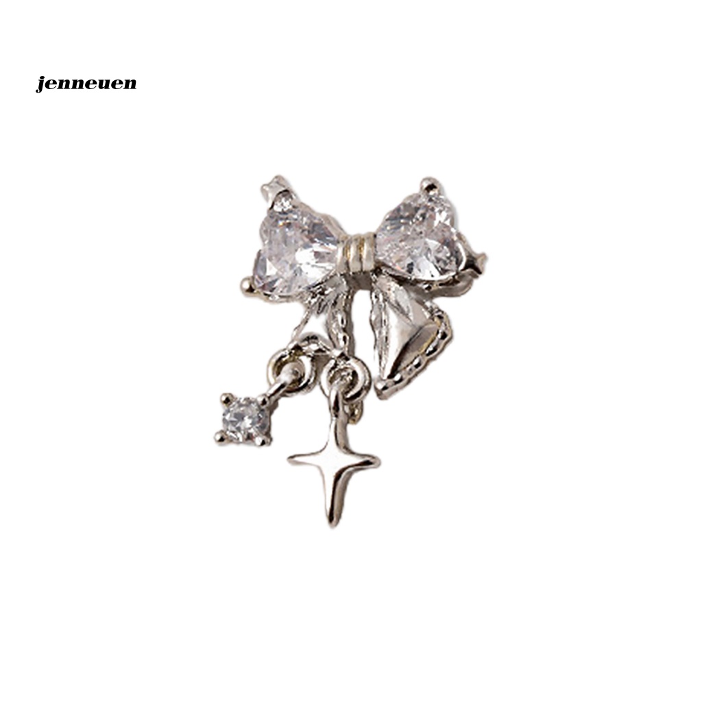 Hộp Phụ Kiện Trang Trí Móng Nghệ Thuật Hình Nơ Đính Đá Zircon 3D Lấp Lánh