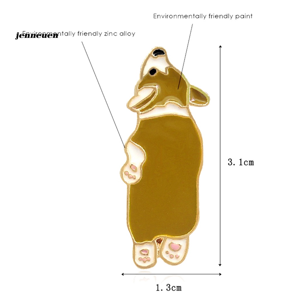 Ghim Cài Áo Hình Chú Chó Corgi Tráng Men Dễ Thương