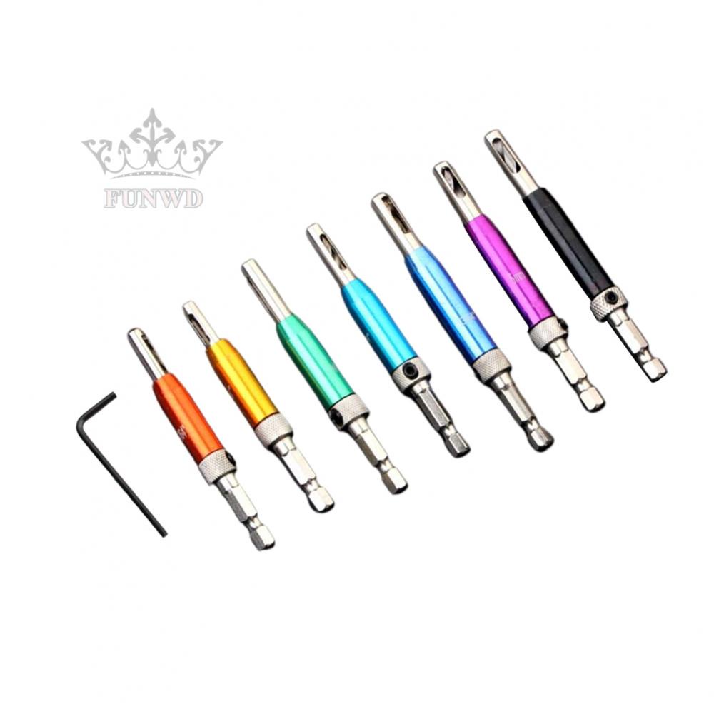 【FUNWD】Hinge Drill Bits Locating Hole 7PCS Cabinet Carpenters Door Cabinet Hinge