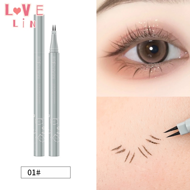Bút Kẻ Mắt Dạng Lỏng Hai Đầu Lông Mi Mịn Màng Tự Nhiên Không Thấm Nước
