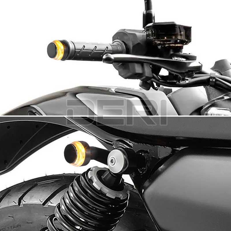 Đèn LED Xi Nhan 22mm Gắn Tay Lái Xe Máy Màu Hổ Phách