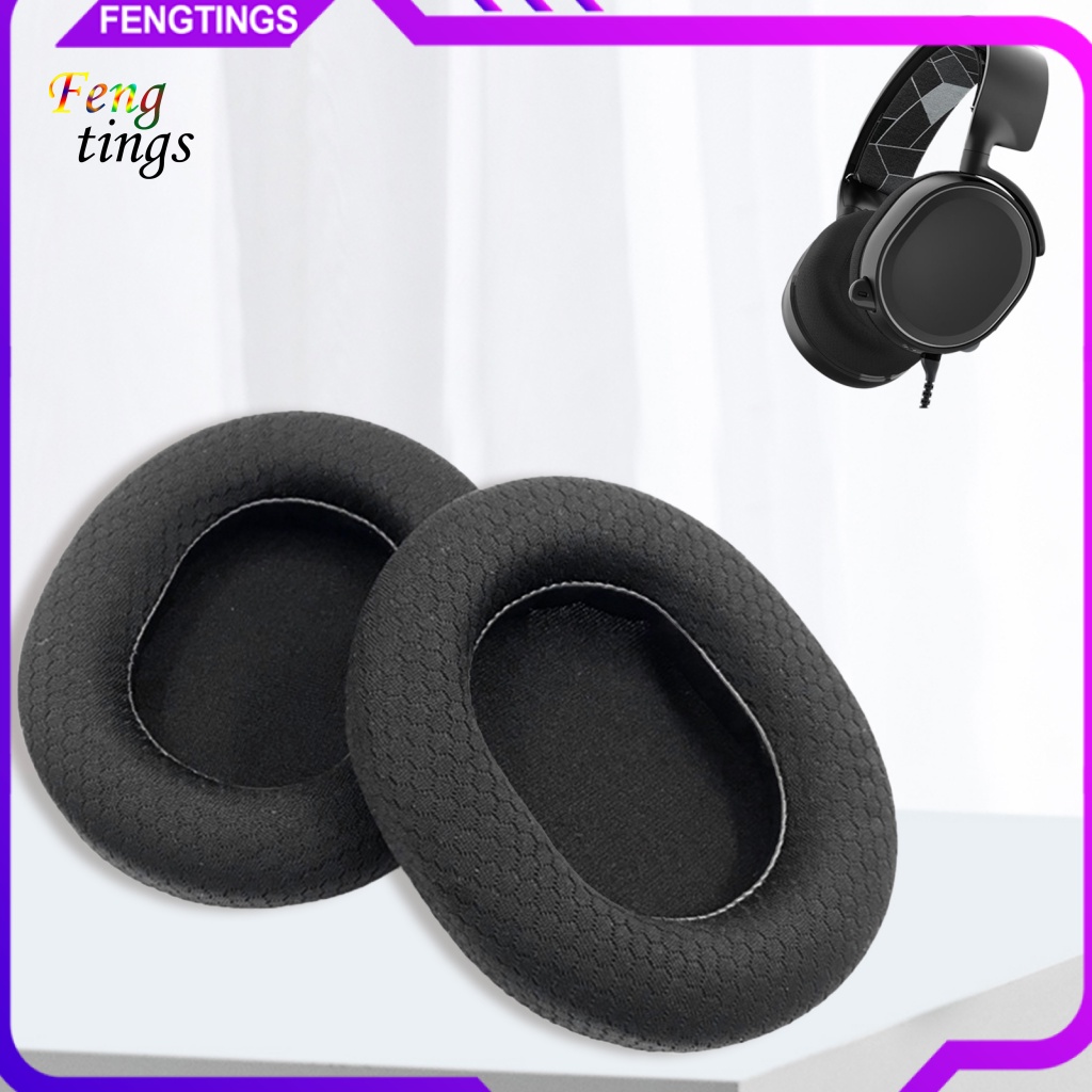 1 Cặp Đệm Tai Nghe Chụp Đầu Bằng Vải Lưới Cách Âm Thay Thế Cho SteelSeries Arctis3 / 5 / 7 Pro