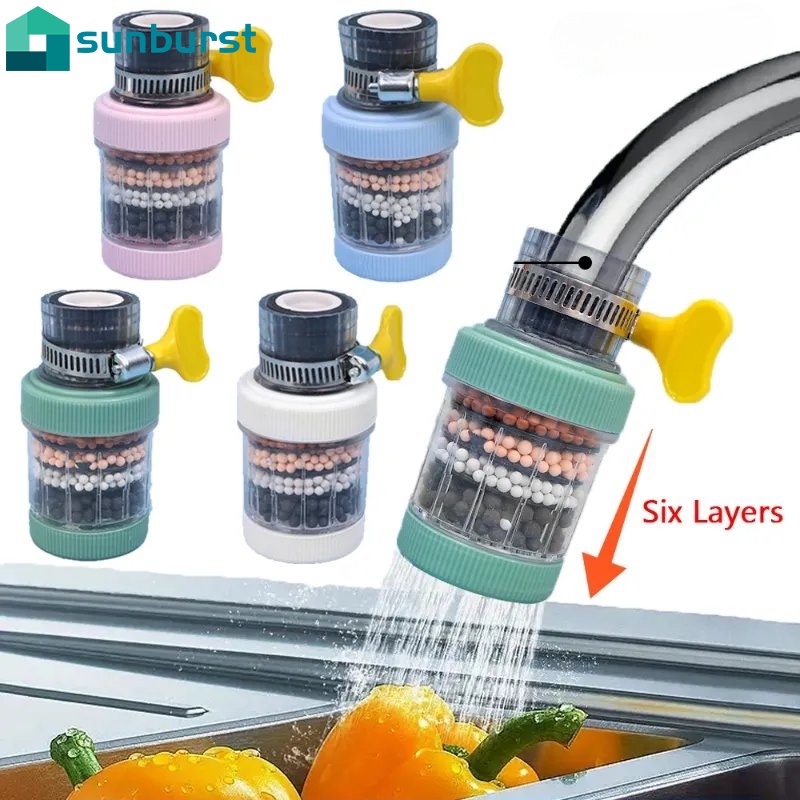 Đầu Lọc Vòi Nước 6 Lớp 360 Độ Tiết Kiệm Nước Chuyên Dụng° Đầu Lọc Carbon Hoạt Tính Gắn Vòi Nước Có Thể Điều Chỉnh Xoay
