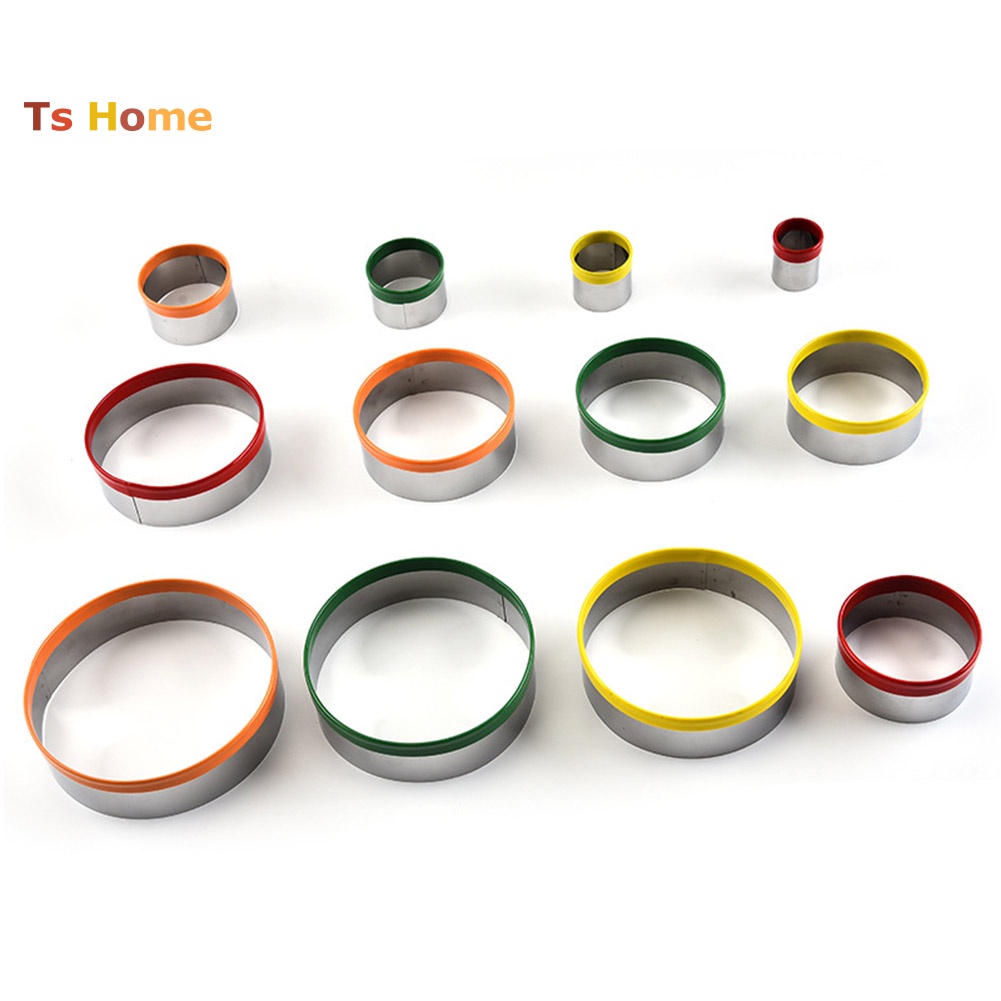 Set 12 Khuôn Tròn Làm Bánh Quy Bằng Thép Không Gỉ