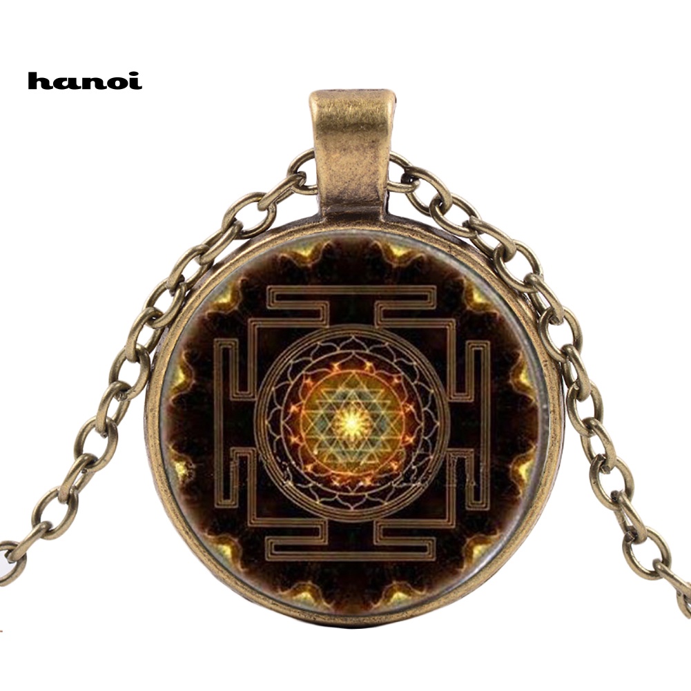 Vòng cổ Mặt Tròn Họa Tiết Mandala Thời Trang