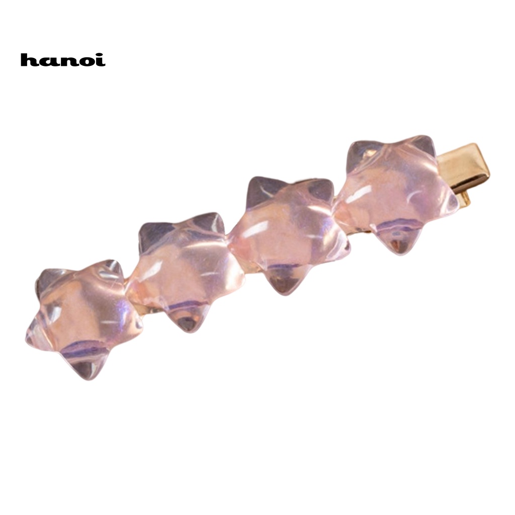 Kẹp Tóc Hình Ngôi Sao Trong Suốt Bằng Nhựa Resin Chống Trượt Phong Cách Hàn Quốc Cho Nữ