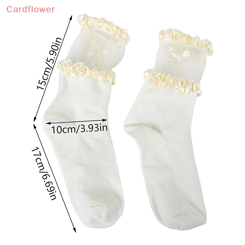 1 Đôi Tất Cotton Mỏng Phối Ren Thoáng Khí Đính Nơ Phong Cách Lolita Mới