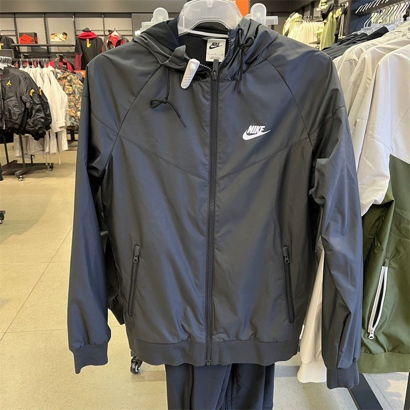 Áo Khoác Thể Thao Nike 100% Chính Hãng Siêu Nhẹ Có Mũ Trùm Cá Tính Dành Cho Nam