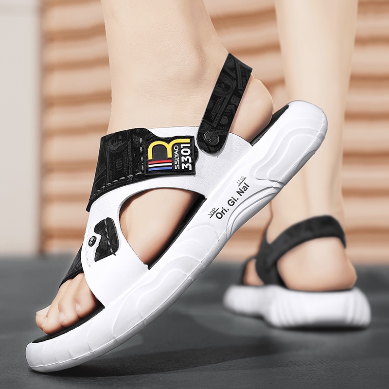 Dép văn phòng dép đen dép xốp Dép chống trượt dép nam đi núi Thời trang dép nam giày nam thoáng khí