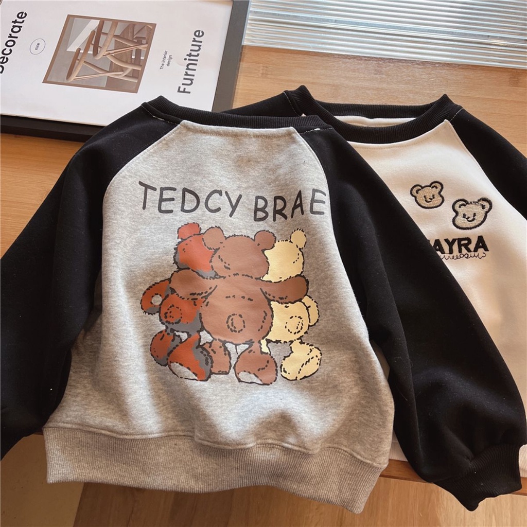 Áo Hoodie Raglan Tay Dài In Họa Tiết Hoạt Hình Phong Cách Hàn Quốc Thời Trang Xuân Thu 2023 Dành Cho Bé Trai