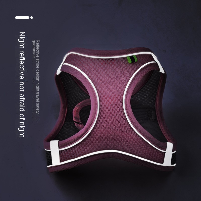 Dog harness quần áo vest có thể điều chỉnh phản quang dây chó thoáng khí đi bộ ngoài trời chạy dây xích cho vật nuôi nhỏ vừa