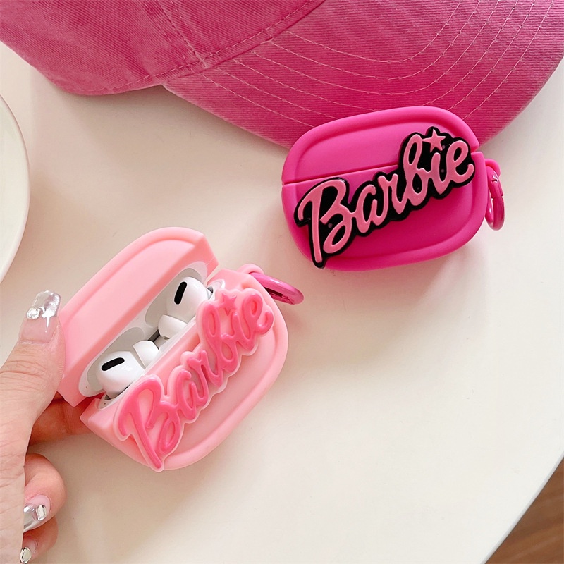 Ere1 movie barbie bluetooth case airpods pro ins pink earphone case fit for air pods 1/2/3 earphone cover protector gir