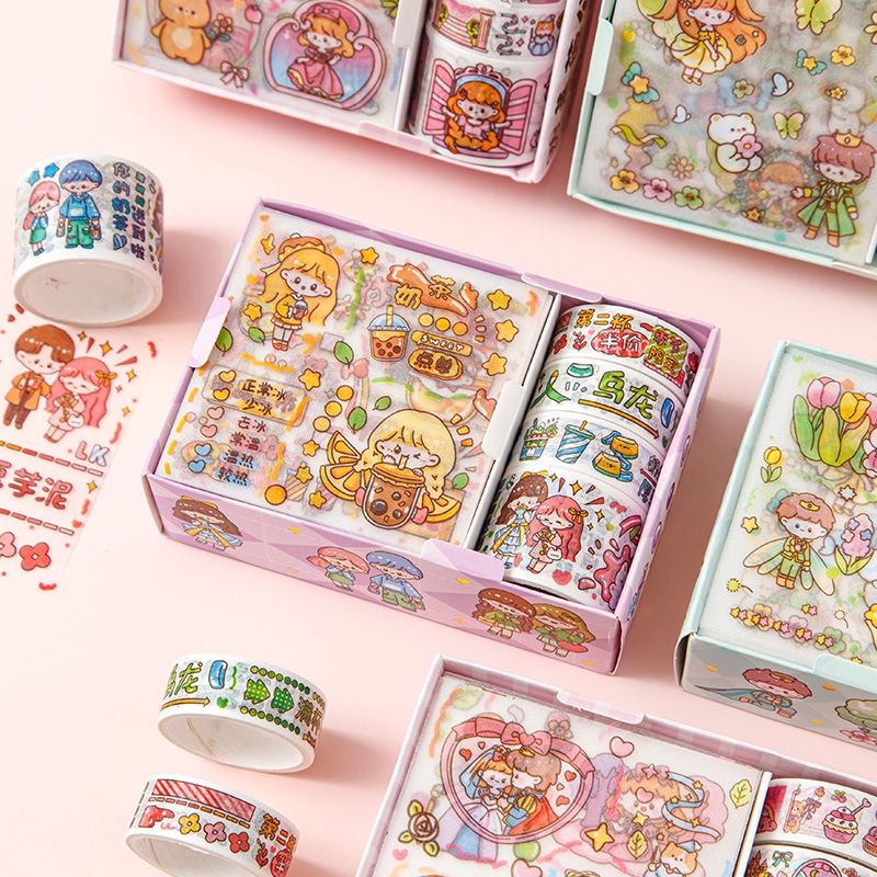 Bộ Sticker Dán Trang Trí Họa Tiết Hoạt Hình Dễ Thương Cho Bé Gái DIY