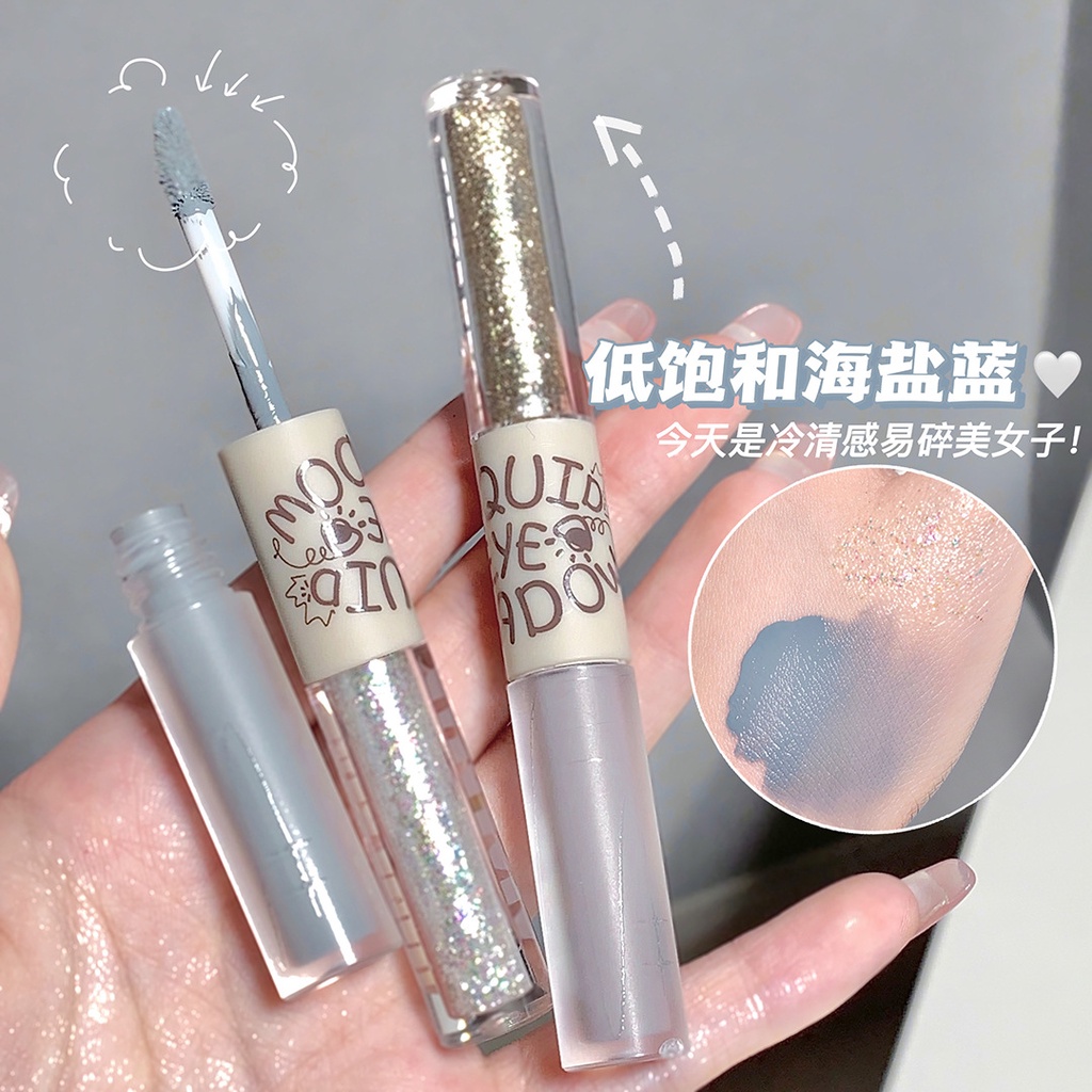 Phấn Mắt Dạng Lỏng Hai Đầu Màu Nhũ Kim Tuyến Siêu Sáng Hiệu Gege Bear