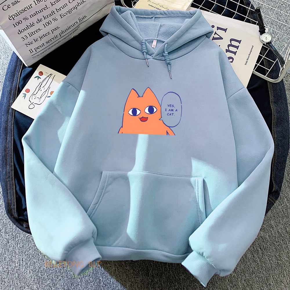 Azumanga Daioh OH MY GAH Áo Hoodie In Hình Mèo Hoạt Hình Dễ Thương Thời Trang Thu Đông / Đông Dành Cho Nữ Toàn Bộ