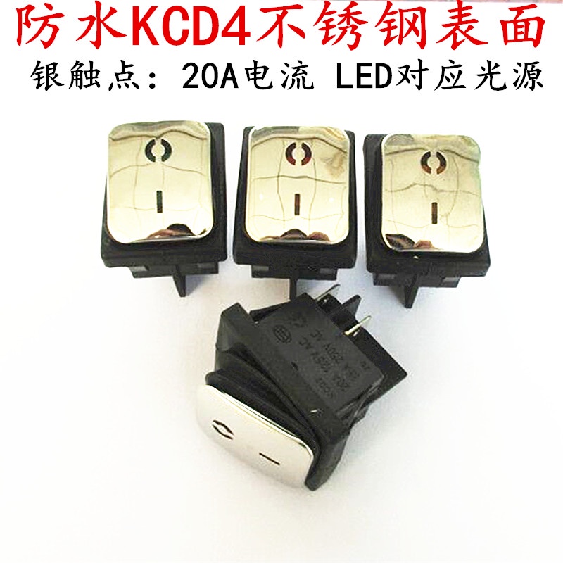Công Tắc 4 Nấc Bằng Thép Không Gỉ Kcd4 Chống Thấm Nước Màu Bạc Chất Lượng Cao