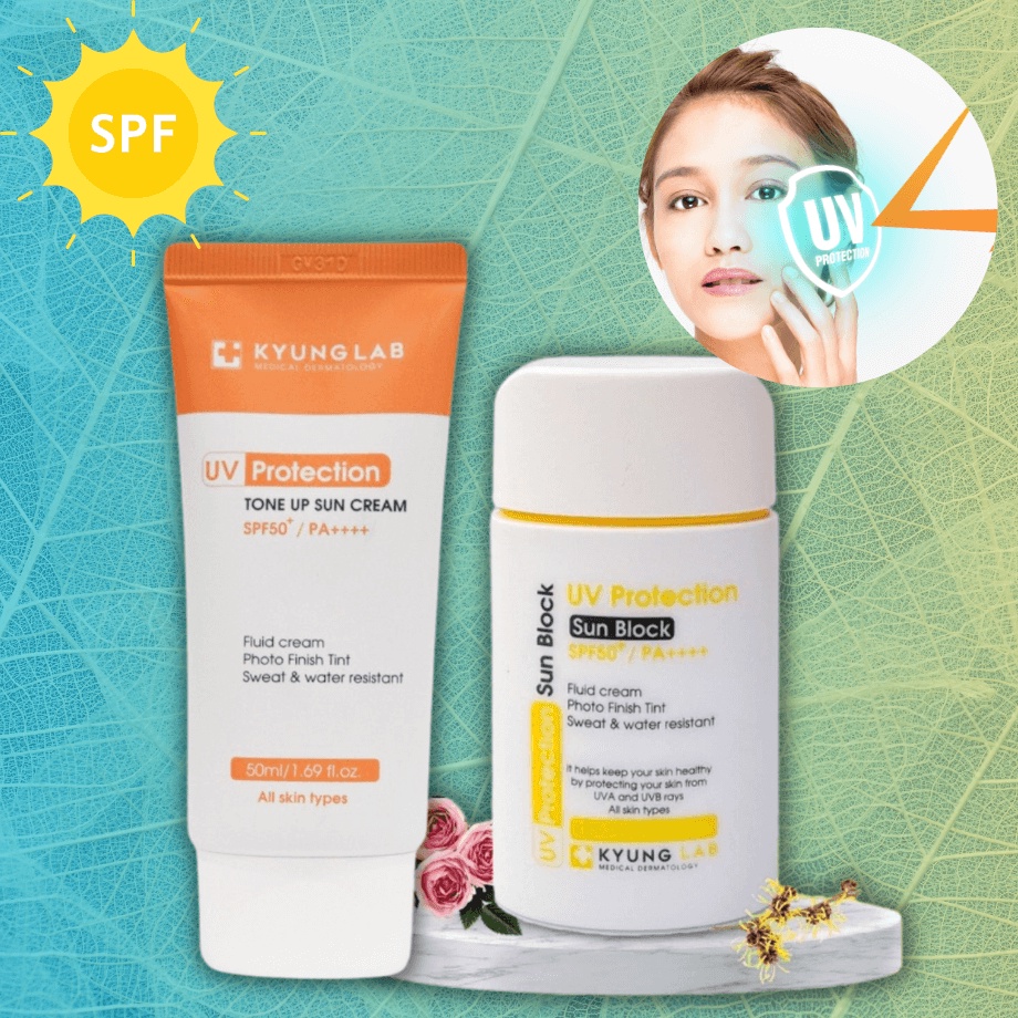 Set 2 chai kem dưỡng da nâng tone, kem chống nắng Kyung Lab Hàn Quốc