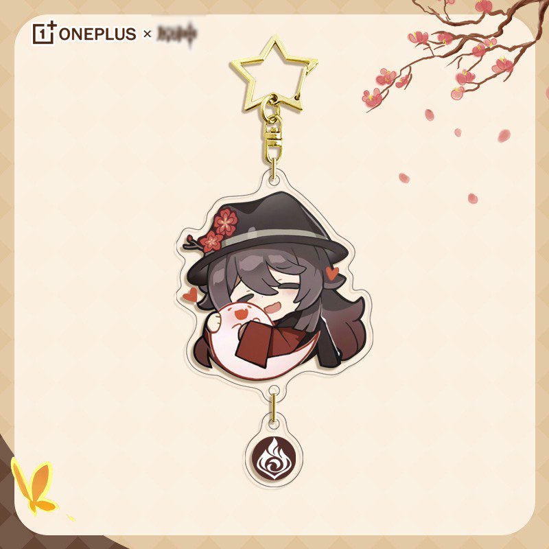 Móc khóa in hình Genshin Impact HUTAO ver TREO CUTE game anime mica trong acrylic xinh xắn tiện lợi