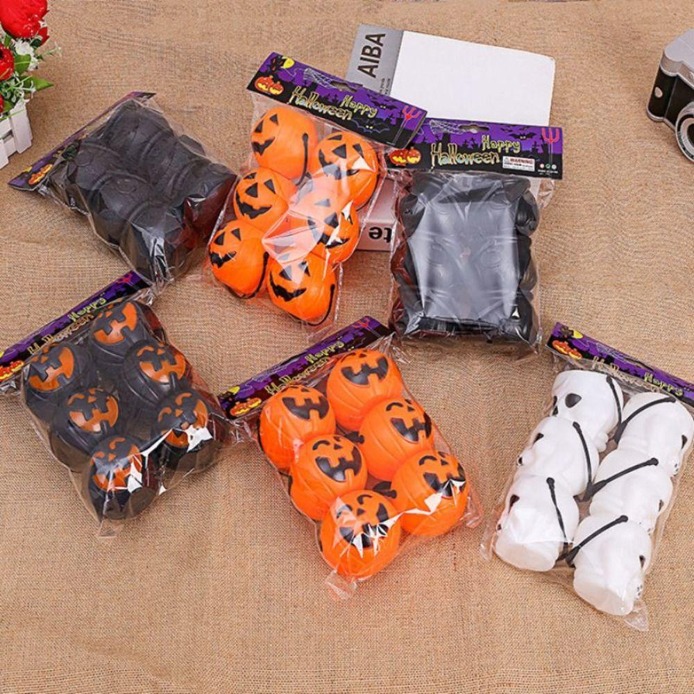 Bộ 6 Xô Đựng Kẹo Bằng Nhựa Mini Hình Quả Bí Ngô Halloween