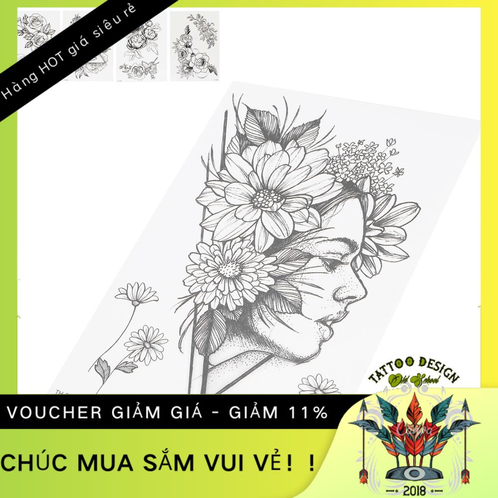 BeautyTop01 Tạm thời Miếng Dán Hình Xăm Cánh Tay Ngực Lưng Chân Chống Nước Nữ Hoa