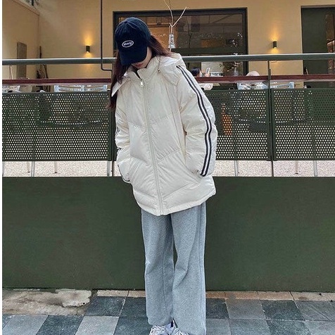 Áo Khoác Phao Nam Nữ Form Rộng Unisex Sọc Tay Ulzzang JULYBAGS