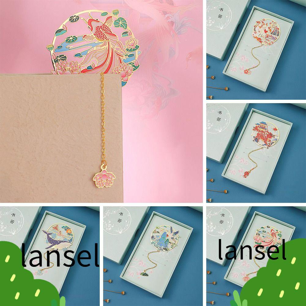 Lansel Miếng Đánh Dấu Trang Sách Bằng Đồng Thau Mặt Dây Tua Rua Kim Loại Dùng Làm Quà