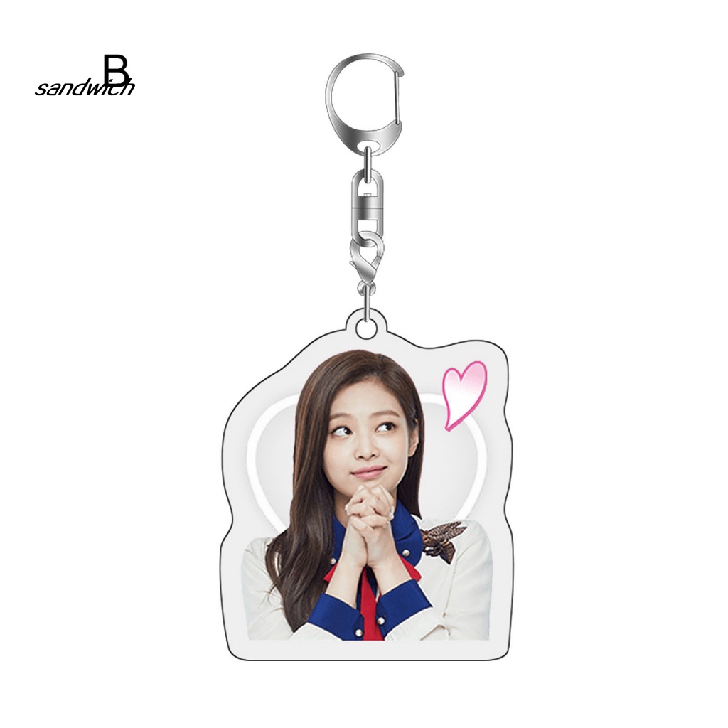 Móc Khóa Hai Mặt Bằng Acrylic Cát Hình Blackpink Jennie