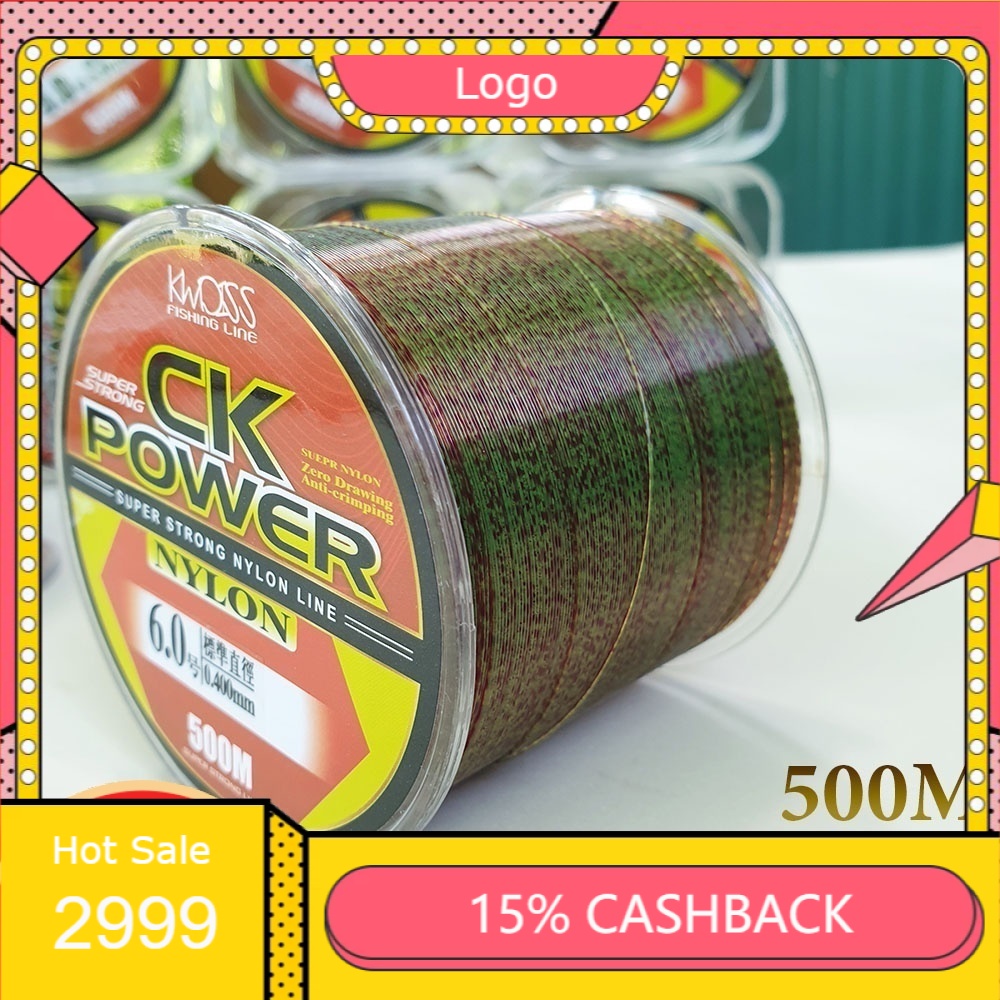 [Giá rẻ] ( ) Cước câu cá tàng hình dây câu cá Nylon CK power 500m tải cá tốt dùng làm dây trục câu c