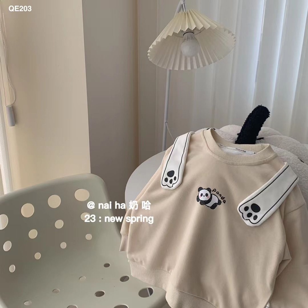 Áo Sweater Hình Gấu Trúc Phong Cách Đường Phố Thời Trang Xuân Thu Mới Cho Bé Trai