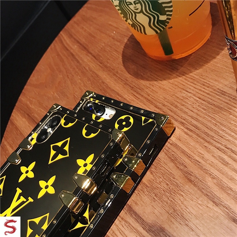 Ốp Điện Thoại Mềm Hình Vuông Họa Tiết Hoa Vàng Sang Trọng Cho Samsung S23 Ultra Galaxy S22Ultra S21 FE S10 5G S9 + Note20