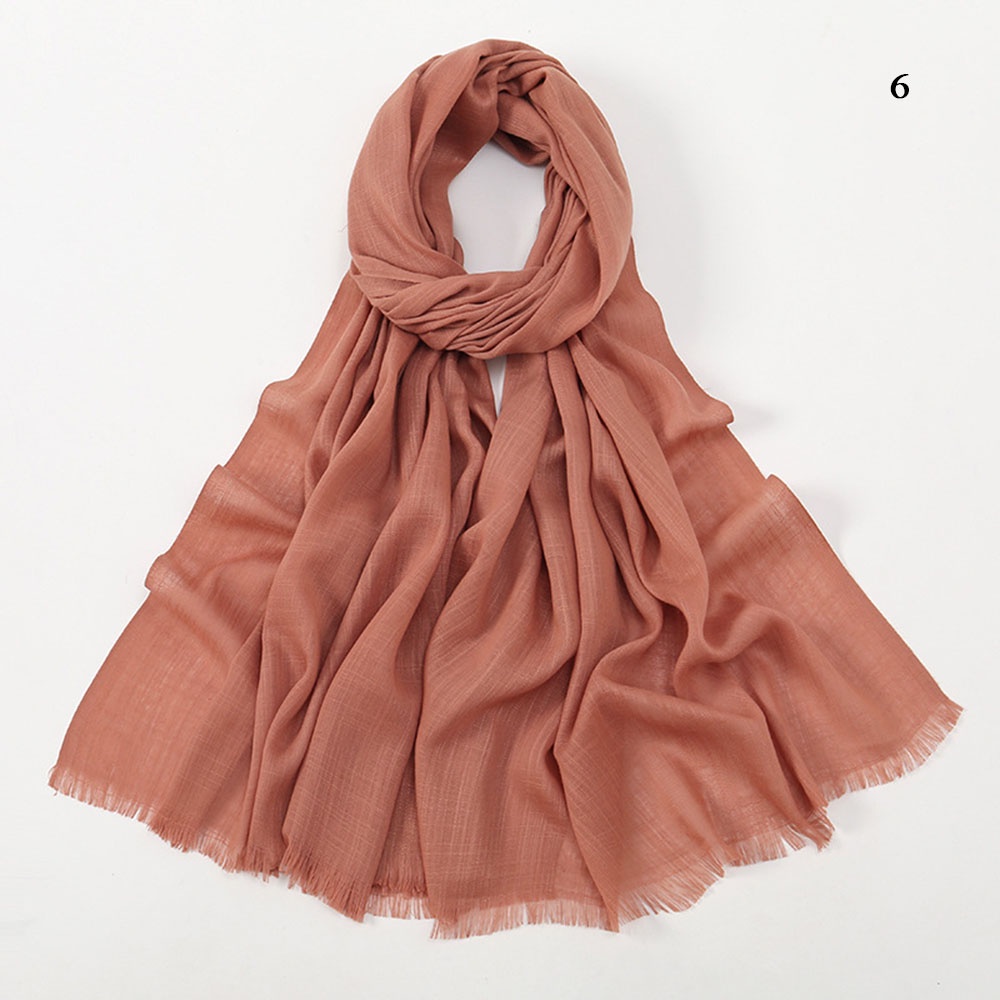 Khăn Trùm Đầu Bằng Cotton Mềm Mại Màu Trơn Đa Năng Phong Cách Hồi Giáo