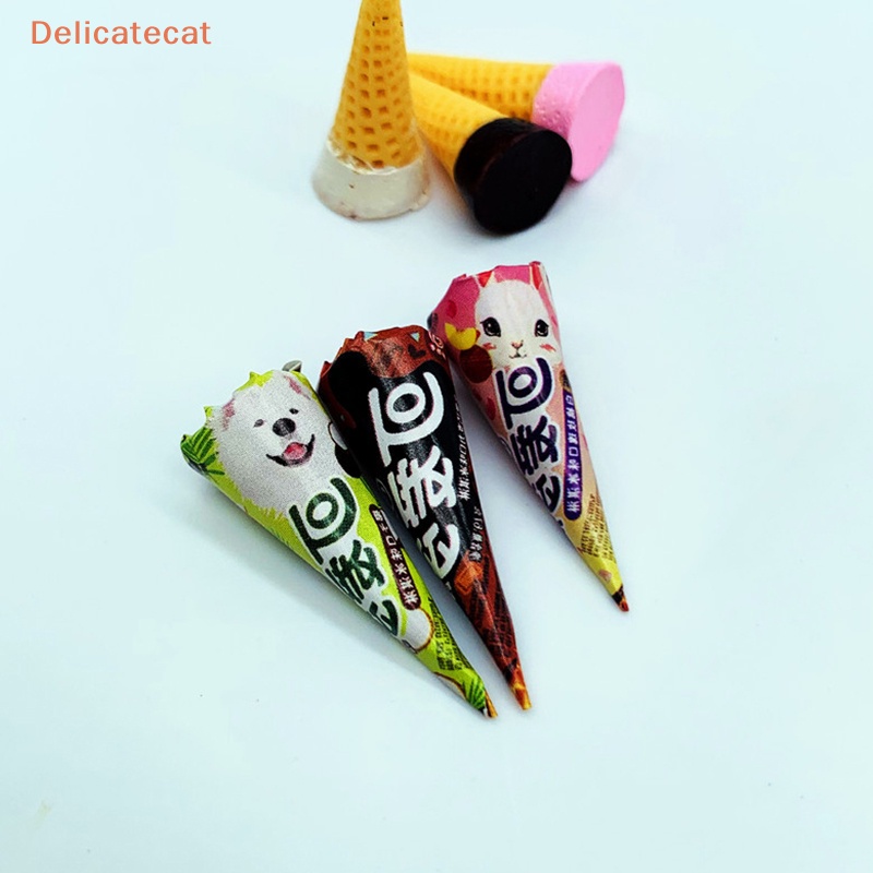 Set 3 Mô Hình Kem Ốc Quế Tỉ Lệ 1 / 12 Trang Trí Nhà Búp Bê