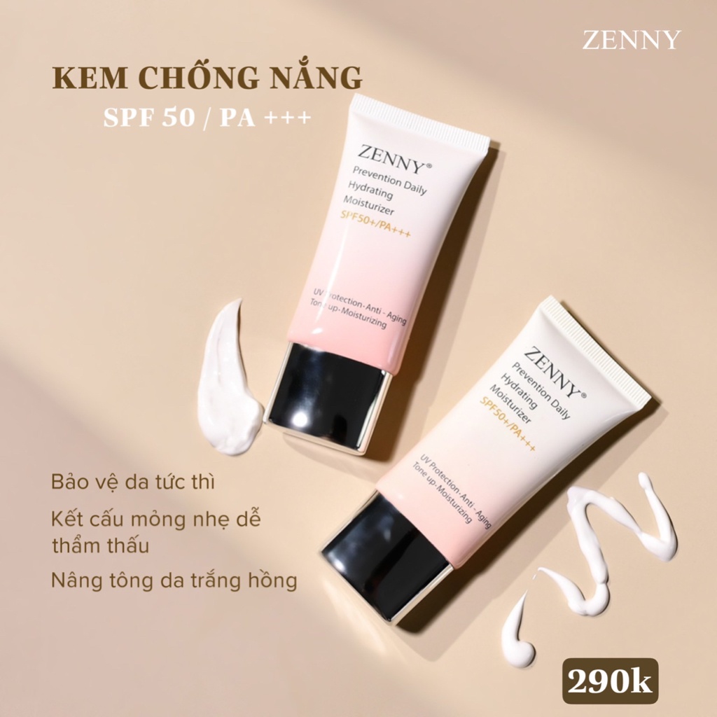 Kem Chống Nắng Zenny Bảo Vệ Da Khỏi Tia UV,Nâng Tone Trắng Hồng - ZENNY COSMETIC