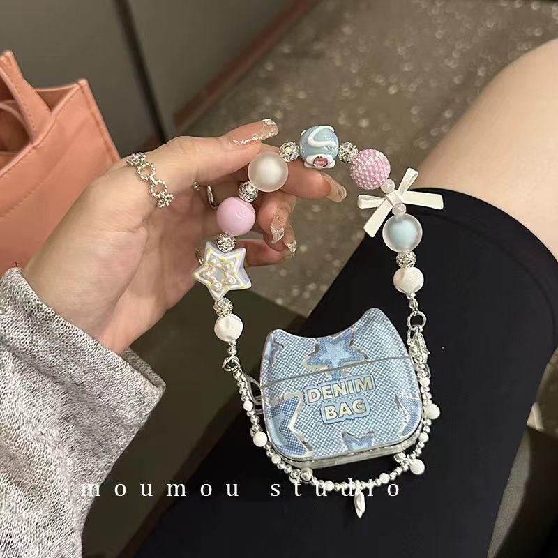 Vỏ Bảo Vệ Hộp Sạc Tai Nghe Bluetooth Không Dây Airpods Pro 2 1 / 2 Họa Tiết Ngôi Sao Năm Cánh Màu Xanh Dương Xinh Xắn