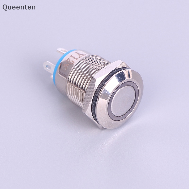 Nút Nhấn Kim Loại 12mm Màu Đen Cho Đèn LED