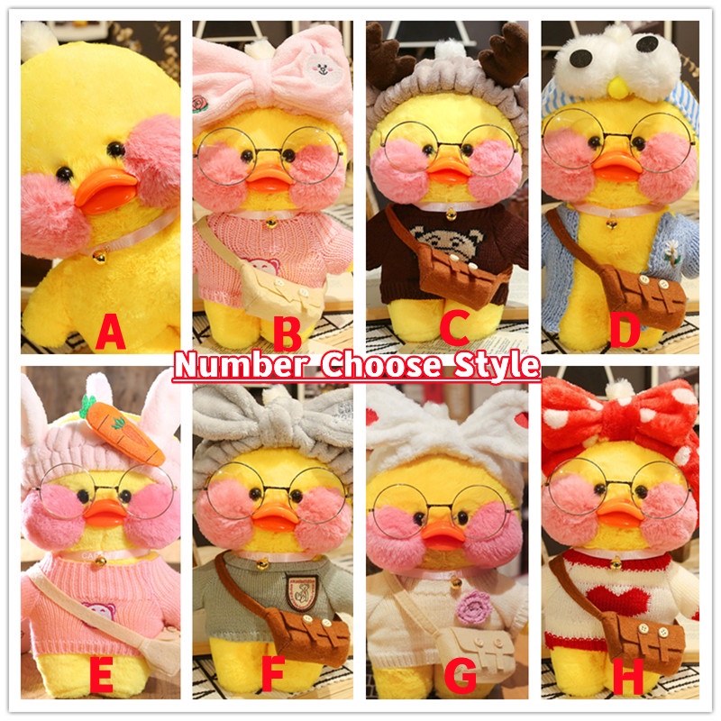 Vịt Lalafanfan Nhồi Bông Mềm Mại Đáng Yêu 30cm Kèm Kính Mắt Dành Cho Bé Gái