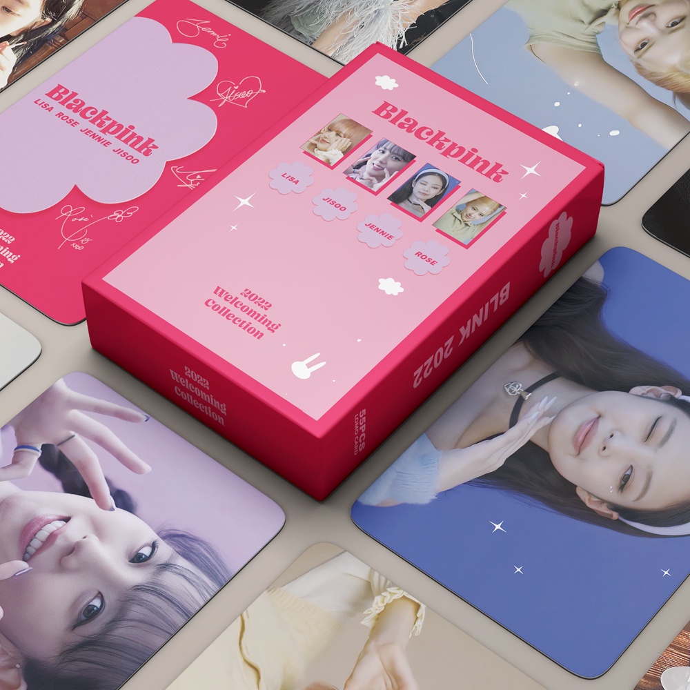 55pcs/box BLACK-PINK 2022 The Album BORN PINK Photocards Jennie Rose Jisoo Lisa Lomo Cards Black Pink Kpop Postcards New Arrivals