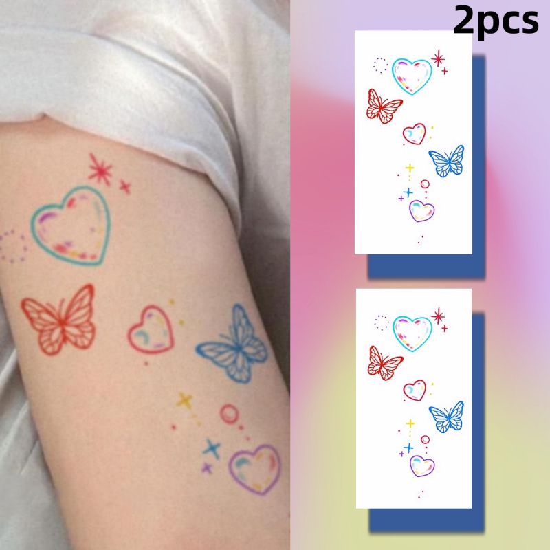 Hình Xăm Dán Tạm Thời Họa Tiết Bướm Nhiều Màu Sắc Chống Nước Lâu Trôi 7 Ngày Cho Nữ