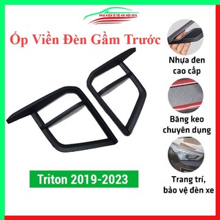 Ốp viền đèn gầm trước xe Triton 2019-2023 nhựa đen