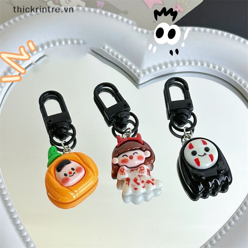 Móc Khóa Hình Ma Bí Ngô Halloween Dễ Thương Trang Trí Ba Lô / Túi Xách / Xe Hơi