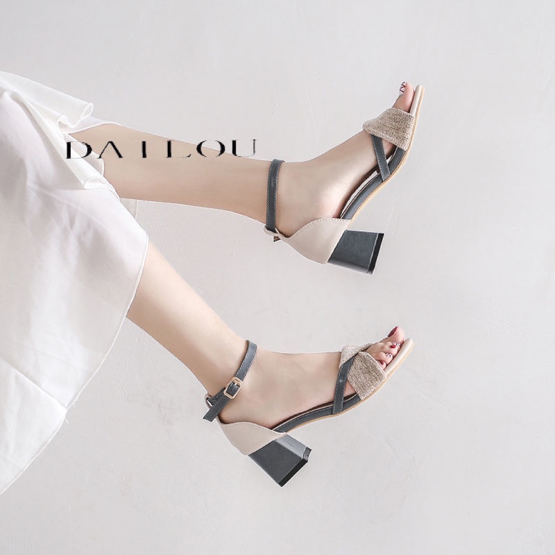 DAILOU dép sandal nữ đế cao giày cao gót nữ đi chơi giày sandal cao gót mũi nhọn 2023NEW mẫu mới 31Z23080113