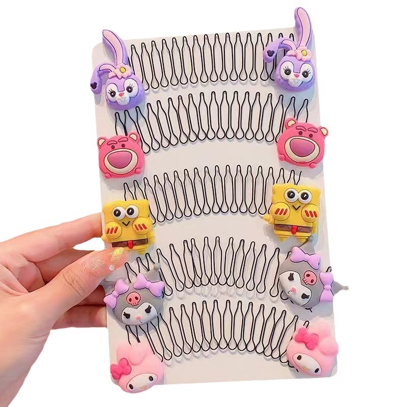 Lược cài tóc Vô Hình làm gọn gàng tóc họa tiết hoạt xinh xắn đáng yêu cho bé 13cm