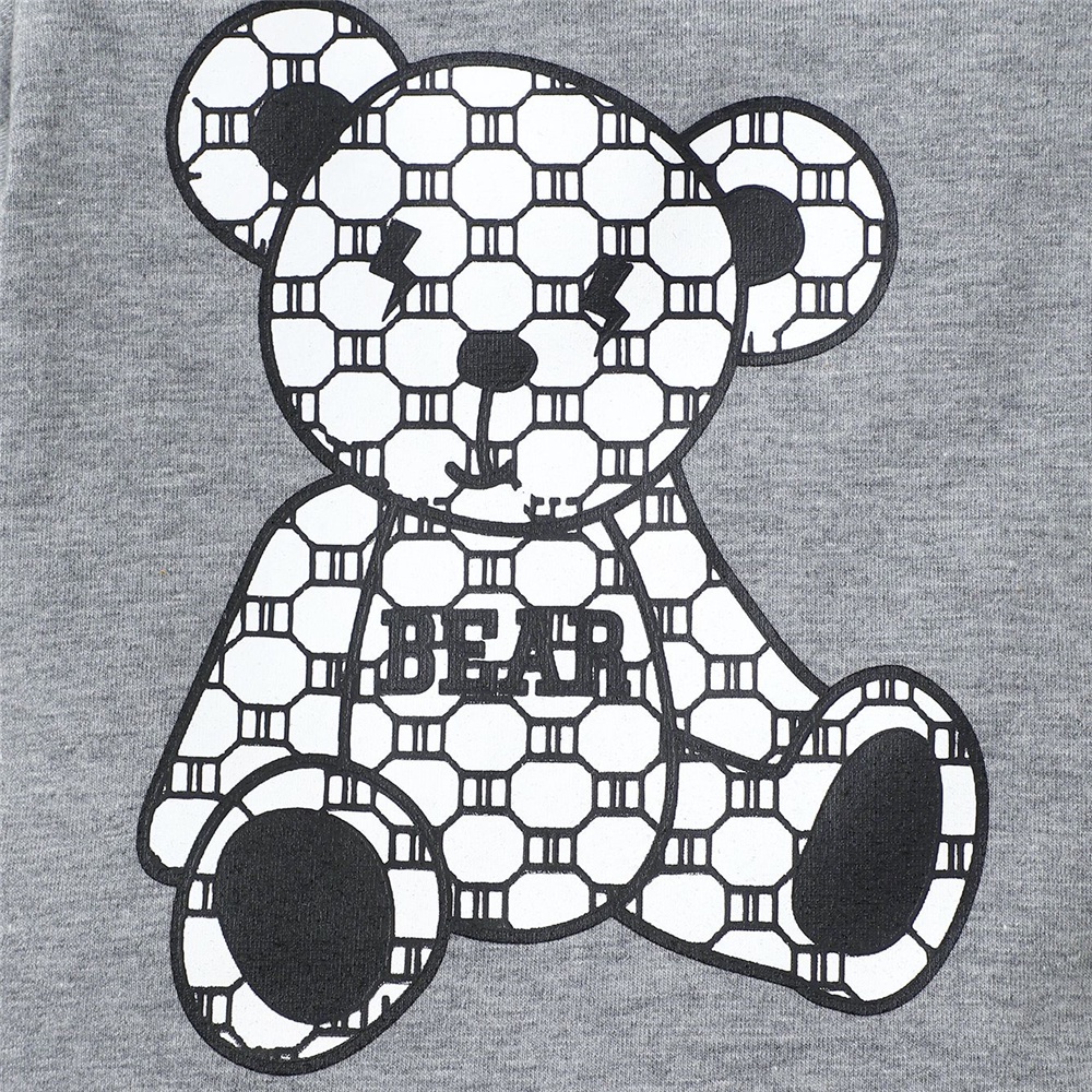 Bộ Áo Liền Quần Ngắn Tay In Hình Gấu Kèm Mũ Thời Trang Mùa Hè Cho Bé Trai Sơ Sinh