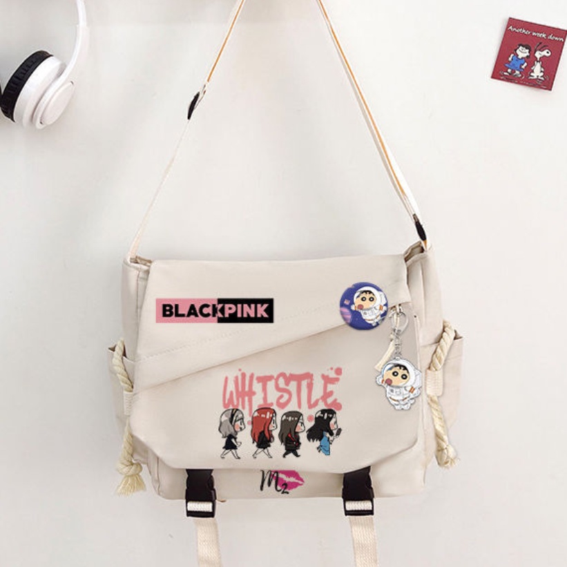 Túi Xách Canvas Cỡ Lớn In Hình BLACKPINK Thời Trang Cho Nữ