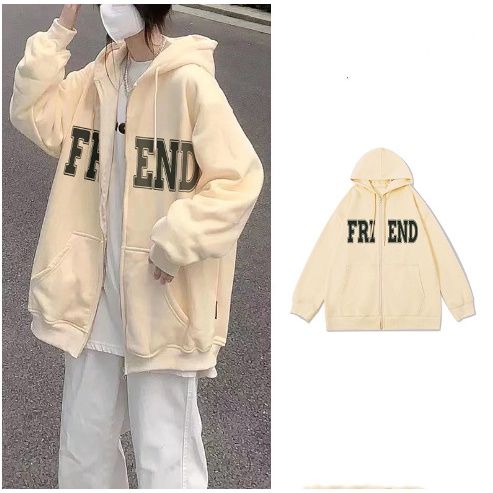 Áo khoác nữ mùa xuân và mùa thu oversize hiphop FRIEND