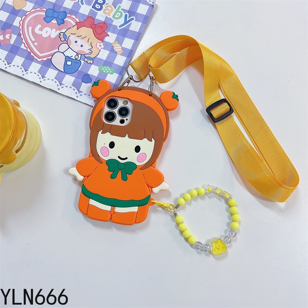 Vivo v5 v9 v11 v15 v17 v19 v20 v21 v23 v25 v27 pro v20se v21e v23e v25e v27e v17neo v19neo s1 pro phong cách xu hướng cao su silicon mềm có dây buộc vỏ đựng điện thoại hình cô gái đáng yêu