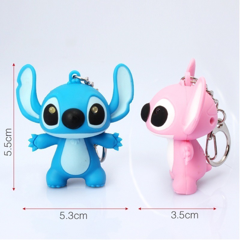 Móc Khóa Hình Búp Bê Stitch Disney Có Đèn Pin LED Và Âm Thanh Dễ Thương